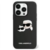 Karl Lagerfeld iPhone 15 Pro Max 6,7" KLHMP15XSKCHPPLK melns HC Magsafe silikona maciņš ar dubultu galviņu apdruku.
