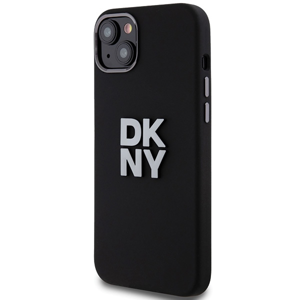 DKNY case for iPhone 15 Plus 6,7&quot DKHCP15MSMCBSK black HC silicone w stack metal logo