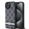 DKNY case for iPhone 15 Plus 6,7&quot DKHCP15MPCPTSSK black HC PU checkered pattern w printed stripes