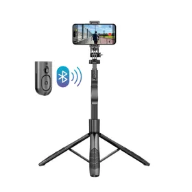 Crong SelfieGo Ultra – Aluminum Bluetooth Selfie Stick Tripod (Black)