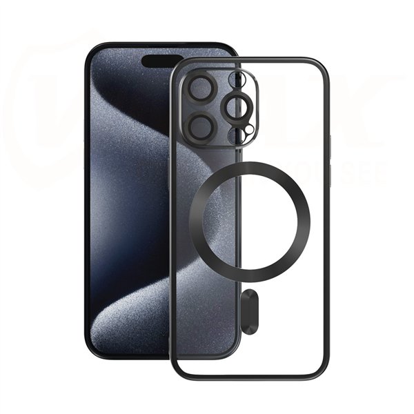 Чехол Vmax Electroplating Mag TPU для iPhone 16 Plus 6,7", черный