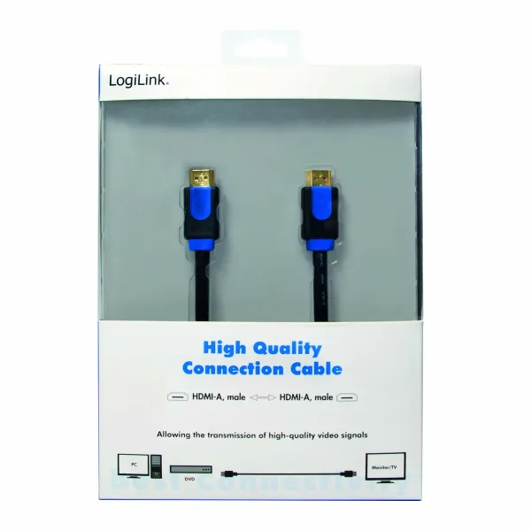 HDMI Kabelis LogiLink Zils Melns Zils/Melns 15 m