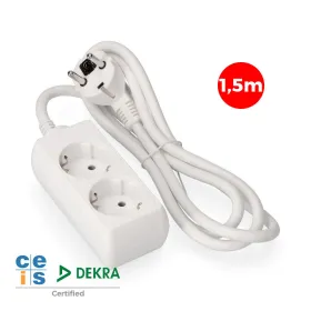 2-kontaktligzdu korpuss bez strāvas slēdža EDM 41015 Schuko (1,5 m)