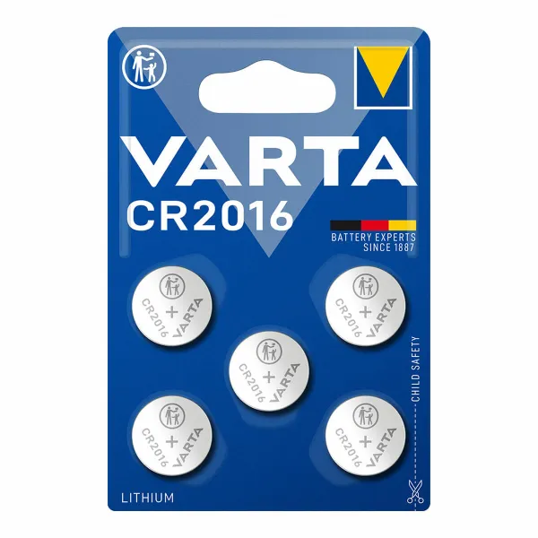 Литиевые таблеточные батарейки Varta 6016101415 CR2016 3 V (5 штук)