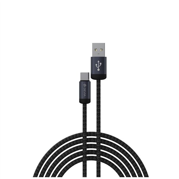 Кабель Devia Gracious EC649 USB - USB-C 1,0 м 2A чёрный