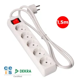 Сетевой фильтр 5 Tomas с выключателем EDM 41011 Schuko (1,5 m)