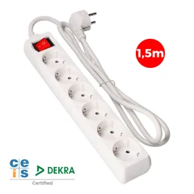 Сетевой фильтр 6 Tomas с выключателем EDM 41012 Schuko (1,5 m)