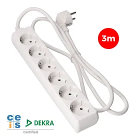 Блок электрических розеток, 6 позиций, без выключателя EDM 41036 Schuko (3 m)