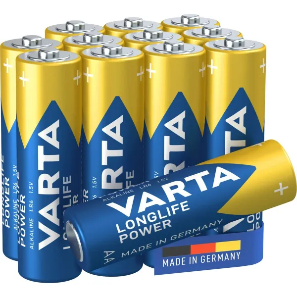 Šarminės baterijos Varta Longlife Power AA 1,5 V (12 vnt.)