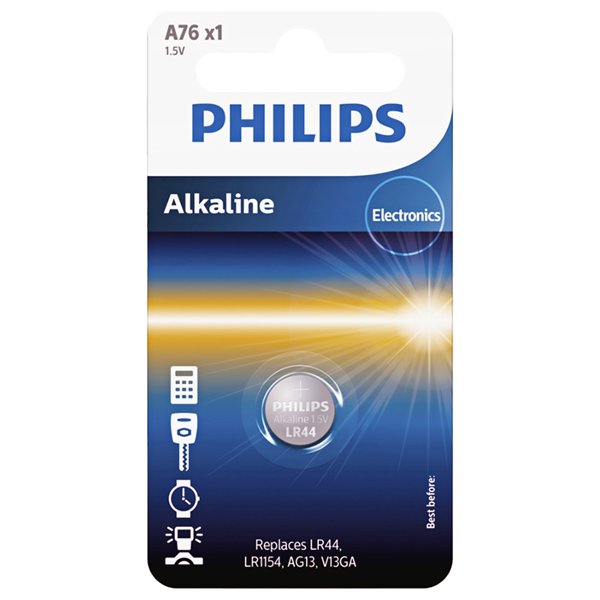 Baterija PHILIPS LR44/LR1154 Minicells Alkaline 1 gab. Blisteriepakojumā