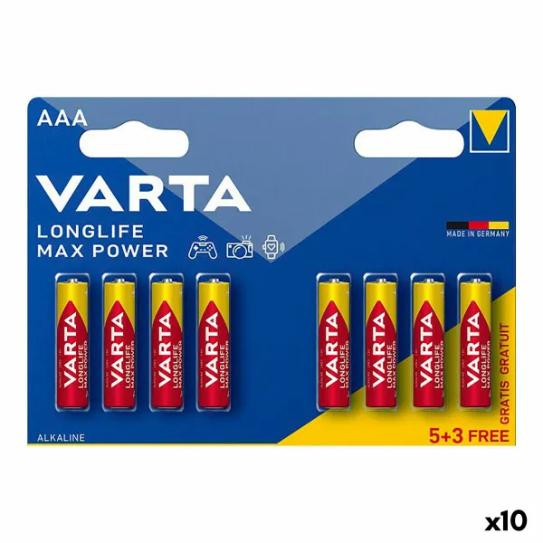 Baterijos Varta longlife max power aaa - lr03 1,5 V AAA (8 Dalys) (10 vnt.)