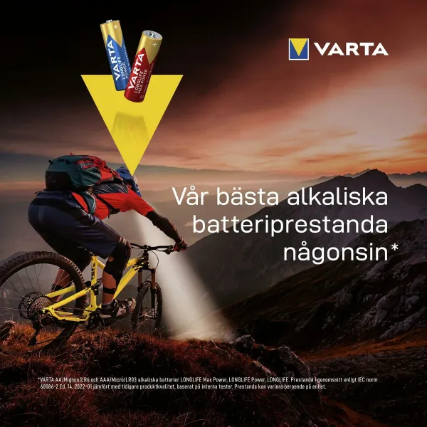 Baterijos Varta alkalina longlife power aa - lr06 1,5 V AA LR06 (24 Dalys) (24 vnt.)