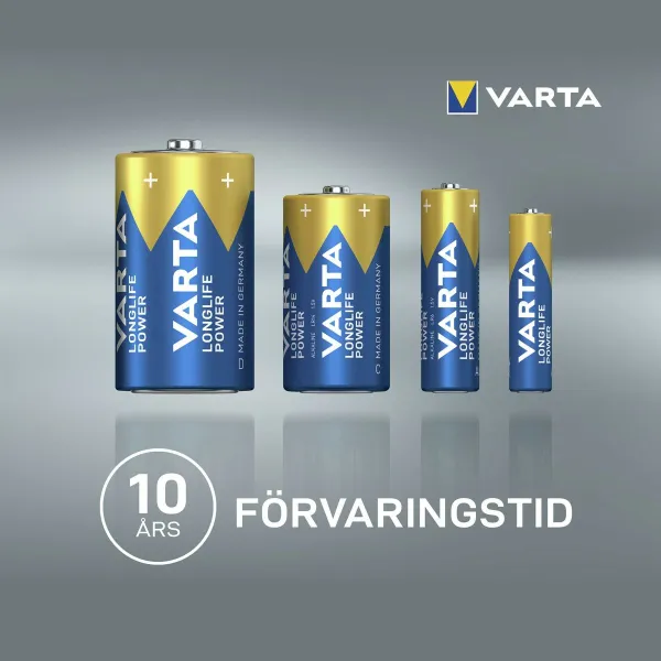 Baterijos Varta alkalina longlife power aa - lr06 1,5 V AA LR06 (24 Dalys) (24 vnt.)