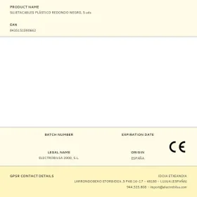 Kabeļa turētājs F-line Melns Plastmasa 5 gb.