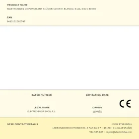 Kabeļa turētājs F-line Balts Porcelāns 5 gb.