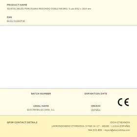 Kabeļa turētājs F-line Melns Porcelāns 5 gb.