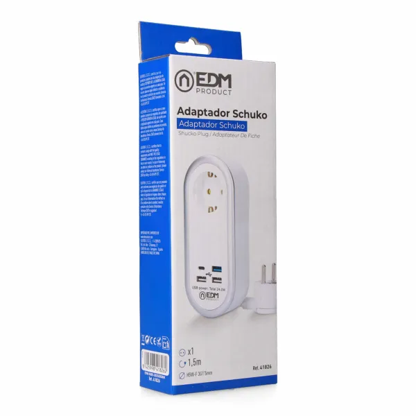Grandinės plokštė EDM 41826 Balta 3680 W 250 V 30 W (1,5 m)