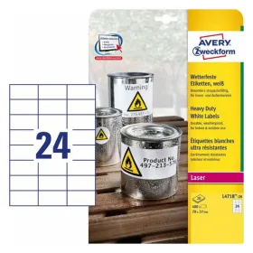 Liimaetiketit Avery 20 Levyt Valkoinen 70 x 37 mm