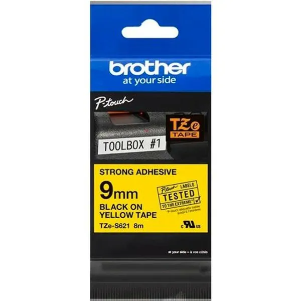 Originali taškų matrica Brother TZeS621 Juoda/Geltona