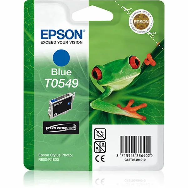 Alkunperäinen mustepatruuna Epson Cartucho T0549 azul Sininen
