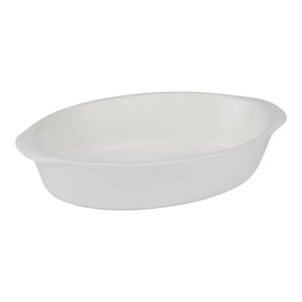 Alpina - Ceramic Oven-Resistant Baking Dish, Oval, 20x12x5 cm, 470 ml (White)