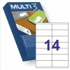 Uzlīmes MULTI 3 Balts taisns 500 Loksnes 105 x 42,4 mm