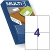 Lipnios etiketės MULTI 3 Balta Tiesiai 500 Paklodės 105 x 148 mm (4 vnt.)