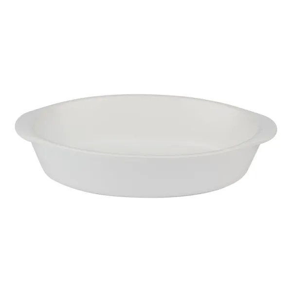 Alpina - Ceramic Oven-Resistant Baking Dish, Oval, 20x12x5 cm, 470 ml (White)