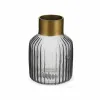 Vase Gift Decor Orange Stripes Plastic 6 Units