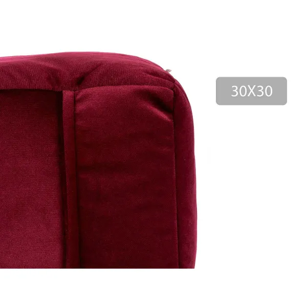 Pouffe Gift Decor Maroon polystyrene Velvet (4 Units)
