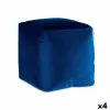 Pouffe Gift Decor Blue polystyrene Velvet (4 Units)