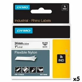 Laminoitu teippi tarrakoneelle Dymo Rhino Musta Valkoinen (5 osaa)