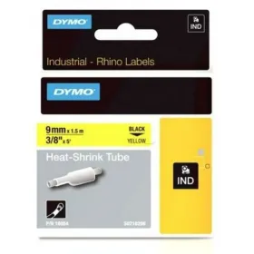 Laminoitu teippi tarrakoneelle Rhino Dymo ID1-9 Keltainen Musta 9 x 1,5 mm (5 osaa)