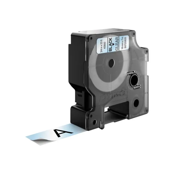 Laminuota juosta etikečių klijavimo aparatams Dymo D1 45800 LabelManager™ Juoda Skaidrus (5 vnt.)