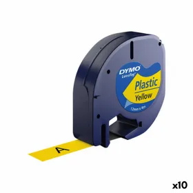 Laminoitu teippi tarrakoneelle Dymo 91202 12 mm LetraTag® Musta Keltainen (10 osaa)