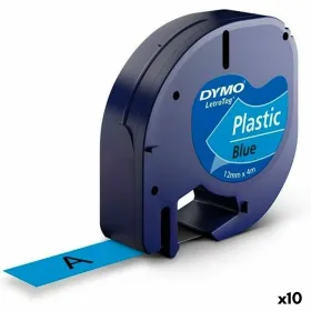 Laminoitu teippi tarrakoneelle Dymo 91205 12 mm LetraTag® Musta Sininen (10 osaa)