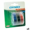 Laminuota juosta etikečių klijavimo aparatams Dymo 9 mm x 3 m Raudona Juoda Mėlyna (5 vnt.)