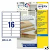 Printera birkas Avery J8562 25 Loksnes 99,1 x 33,9 mm Caurspīdīgs (5 gb.)