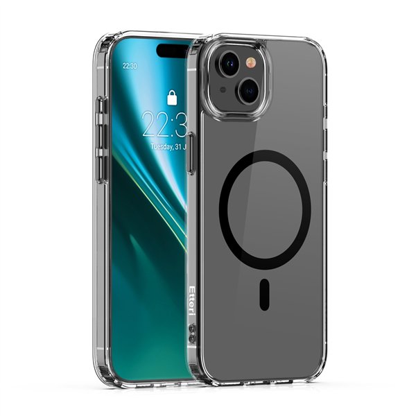Чехол Etteri Color Mag для iPhone 15 6,1", черный