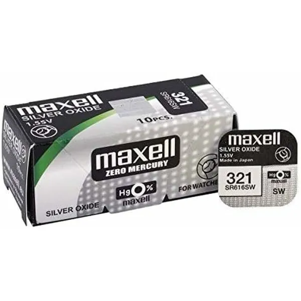 Nööpelement Maxell SR616SW 321 1,55 V Leeliseline Nööppatarei