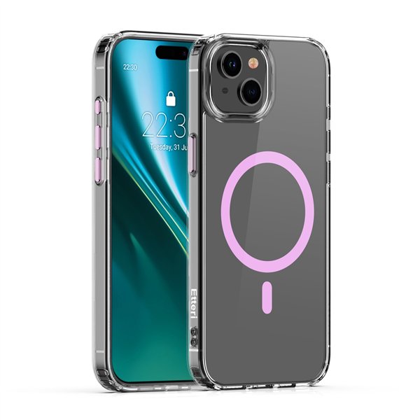 Чехол Etteri Color Mag для iPhone 15 6,1 дюйма, розовый