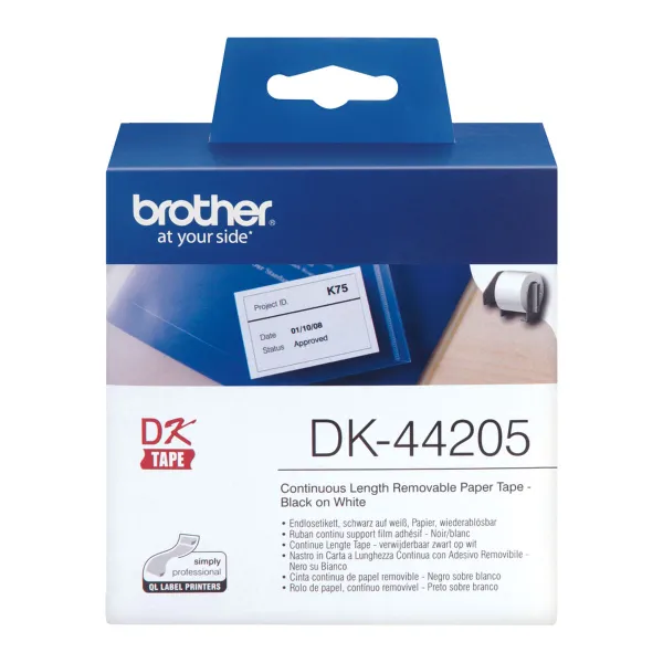 Tulostintarrat Brother DK-44205 62 mm x 30,48 m Musta/valkoinen (3 osaa)