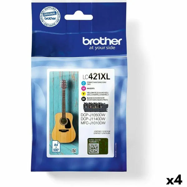 Картридж с оригинальными чернилами Brother LC421XL Черный/Голубой/Розовый/Желтый (4 штук)