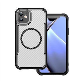 Defender Carbon Mag vāciņš iPhone 12 6,1" melns