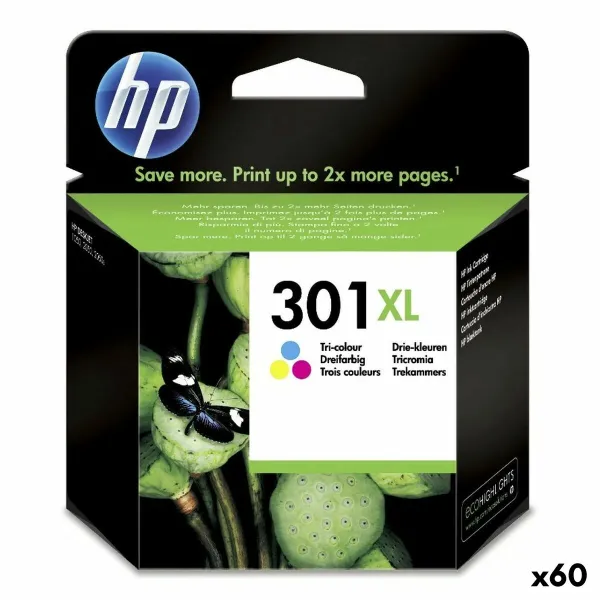 Originali rašalo kasetė HP 301XL Trijų spalvų (60 vnt.)