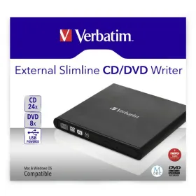 Išorinis diktofonas Verbatim Slimline CD/DVD Juoda
