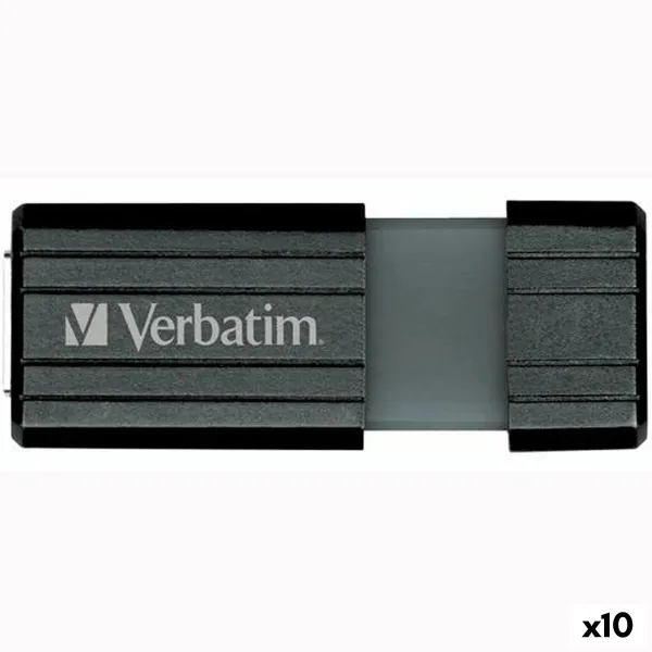 USB atmintukas Verbatim STORE'N'GO PINSTRIPE Juoda 128 GB (10 vnt.)