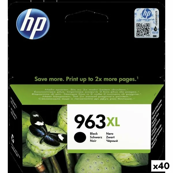 Originali rašalo kasetė HP Officejet Pro All-in-One 9010,9012,9014,9015,9016,9019,9020,9022,9025 - Nº 963XL Juoda (40 vnt.)
