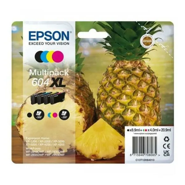 Картридж с оригинальными чернилами Epson XP-2200 WF-2910DWF 604XL Черный/Голубой/Розовый/Желтый (8 штук)