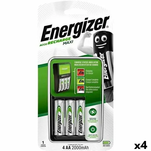 Akulaadija + Akud Energizer (4 Ühikut)